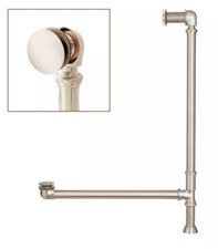 SIGNATURE HARDWARE Popup Tub Drain, Swivel Head, 2-3/8" Overflow, Brushed Nickel