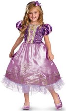 Rapunzel Sparkle Disney Princess Tangled Fancy Dress Up Halloween Child Costume