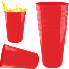 Stadium 16 Oz. Plastic Cups, 10 Pack, Blank Reusable Drink Tumblers for Parties,