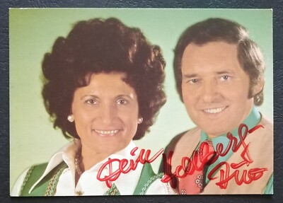 2669 The Hellberg Duo Music Autograph Card Original Signed