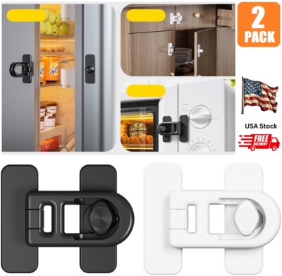 2PCS Baby Refrigerator Burglar Lock Cat Dog Child Safety Lock with Rotary Switch
