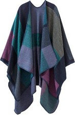 Women's Shawls Wraps Winter Open Front Poncho Cape Oversized Cardigan Sweater...