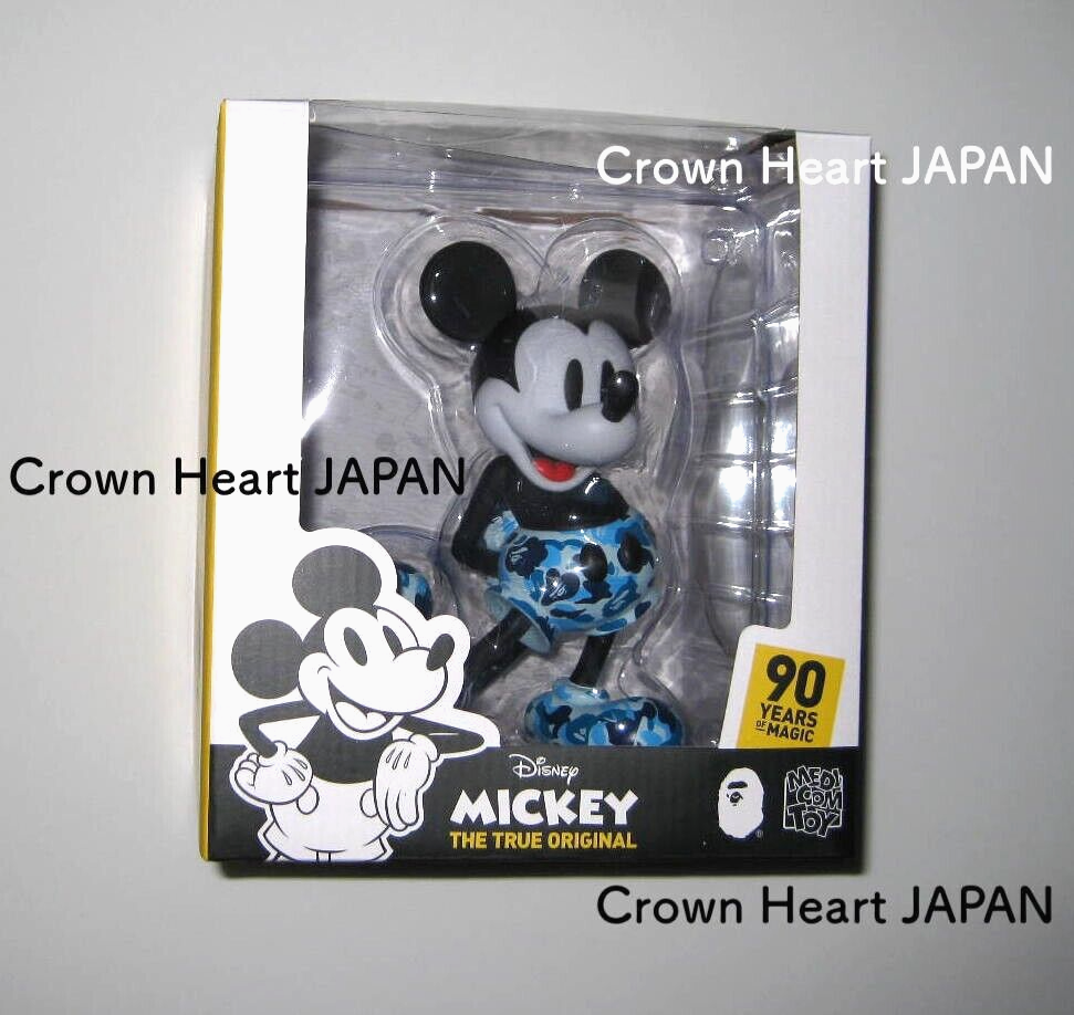 A BATHING APE Disney MICKEY 90th x BAPE VCD Figure Blue CAMO