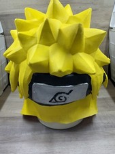 Naruto Hair Yellow Rubber Hat Cosplay Costume 2002 Latex Wig, Size EX Small