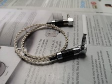 Cable de audio estéreo OCC plateado de 1 pie 3,5 mm a 3,5 mm conector auxiliar de carbono rodio
