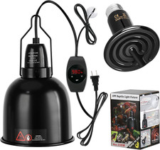 Reptile Light Fixture with Thermostatic Timer, 5.5'' Reptile Heat Lamp Fixture,