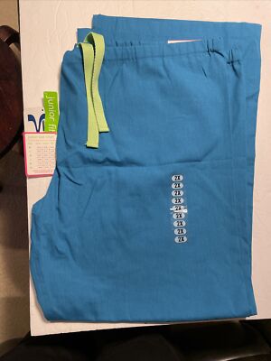 Izzy Scrubs Sz2x Junior Fit Waist 37-39, Hip47-49 Teal Blue