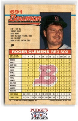 OZWNRT ブーファン　BoophamneMan TheCaudexMan Roger Clemens 1992 Bowman #691 | eBay