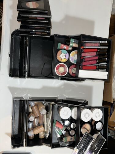 2 OFRA Makeup Travel Organizer Bag Case With Full Of Beauty Supplies