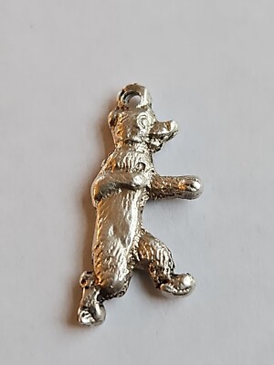 Sterling Silber ~ BÄR Charm ~ ''CARTOONISH'' BÄR ~ 2-SEITIGES Design ~ VINTAGE