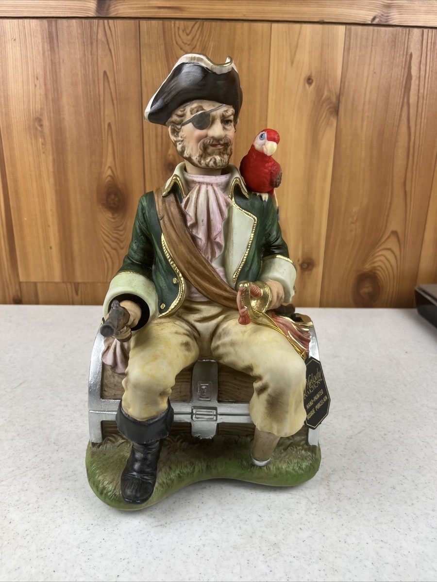 Waco Melody in Motion Porcelain Pirate and Parrot w/ Music