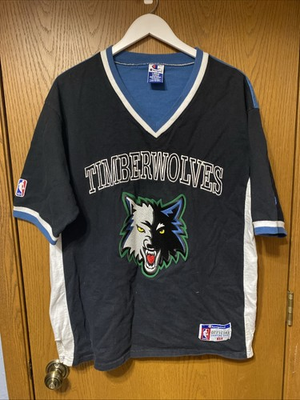#ad Vintage NBA Timberwolves Shooting Shirt Champion Large RARE 90#x27;s $74.99