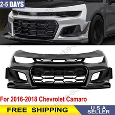 Complete Primed Front Bumper For 2016 2017 2018 Chevrolet Camaro 1LE Style