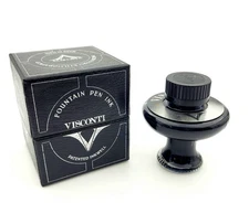 Visconti 1st Model Glass Pedestal Bottle Fountain Pen Ink-Black w/ Original Box