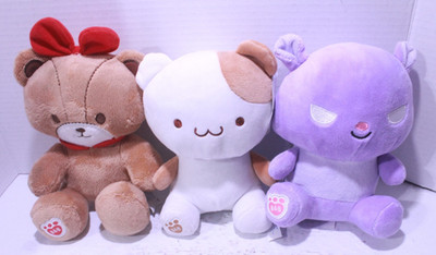 Lot of 3 Build A Bear Sanrio Muffin Baku Holly Jolly Buddy Plush 7.5  Hello Kitt