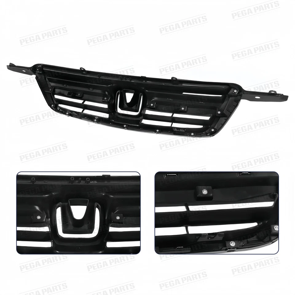 Front Bumper Grille Grille Assembly w/Chrome Trim For 2002-2004 Honda CR-V CRV Foto 4 de 4