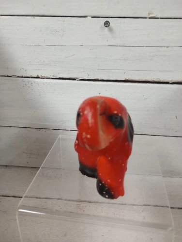 Vintage Chalkware Elephant, Circus Elephant Figurine Black and Red. - Picture 2 of 9