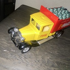 Coca-Cola Diecast Delivery Truck Toy Yellow Red Black Advertising Soda Theme