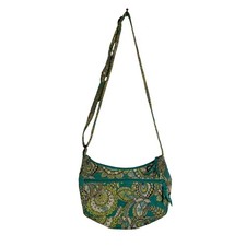 Vera Bradley Teal Green Floral Quilted Crossbody Shoulder Bag Purse Boho C18-2