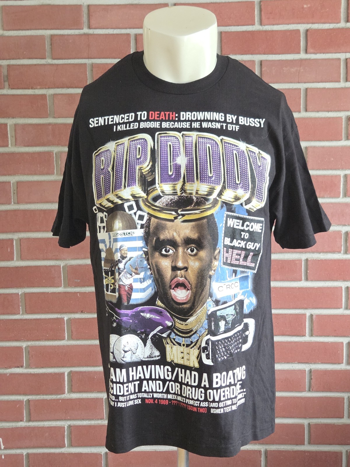 MDE CASH STAR RIP DIDDY SIZE LARGE SAM HYDE MILLION DOLLAR EXTREME COM98 SHIRT