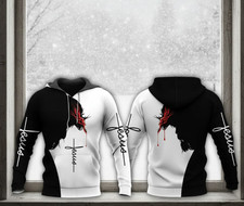 Jesus Crown of Thorns Hoodie, Christian Faith Graphic Pullover, Religious