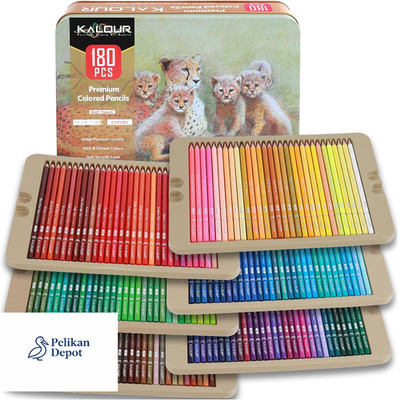 Kalour PDAS Buntstiftset 180 Stück Metall Neon Farben Zeichnen