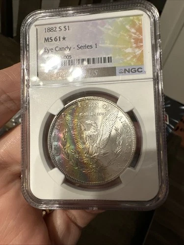 1882 p morgan silver dollar MS 61 NGC  Very Nice cart wheel