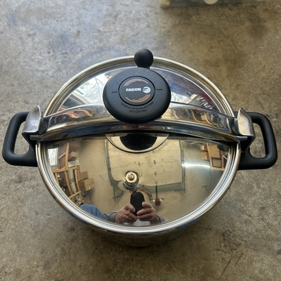 #ad #ad Fagor 8L Stainless Steel Pressure Cooker Pot w Lid Induction SUPER CLEAN $59.00