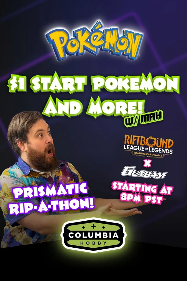 💎Prismatic Evolutions Rip-A-Thon + Sealed Drops! $1 Starts w/Mak💎
