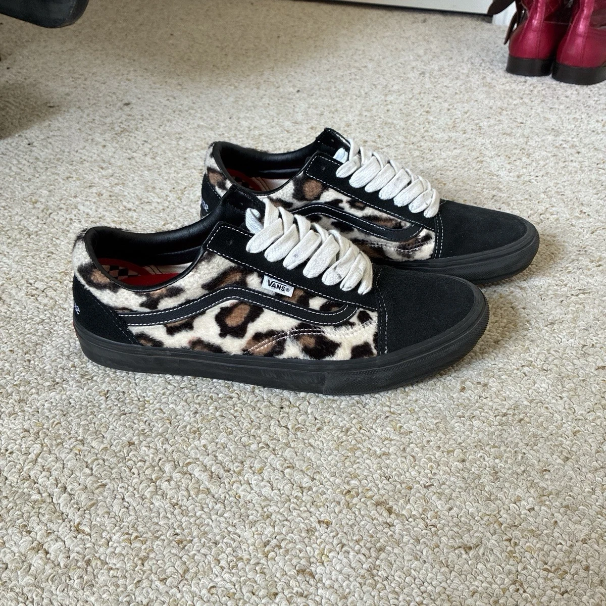 Supreme x Vans Skate Old Skool Leopard Pack - Black for sale | eBay