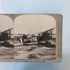 WW1 Military Stereoview C1916 Real Photo France British Sopwith Biplane