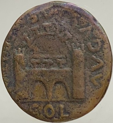 Emperor Tiberius in Memory of Augustus As Roman Coin 14AD-37AD Camp Gateway Rare