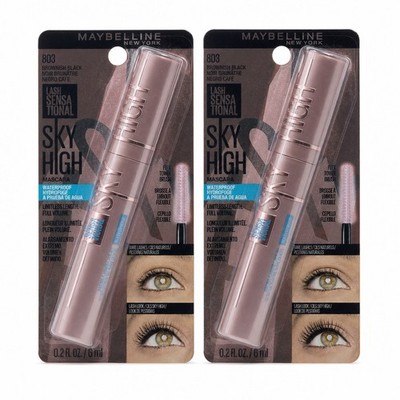 Maybelline Lash Sensational Sky High Waterproof Mascara Brownish Black 803 2pk