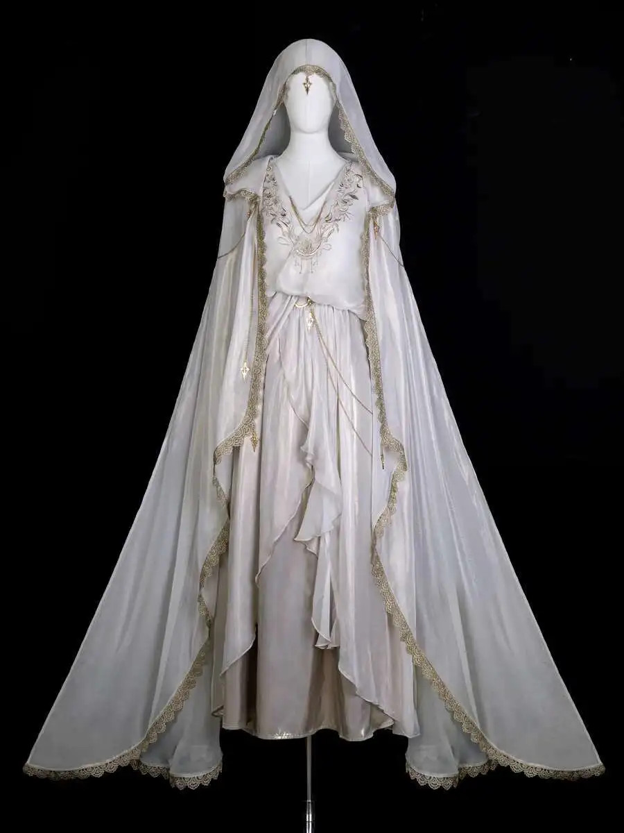 greek formal dress Lolita Ancient Noble Goddess Gods Dusk Nordic Exotic Elegant 3/4 Sleeve Gown