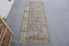 Decorative Rug, Geometric Brown 2.3x5.5 ft