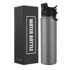 Insulated Water Bottle 24oz, Stainless Steel Double 24 Ounces, Graphite 750