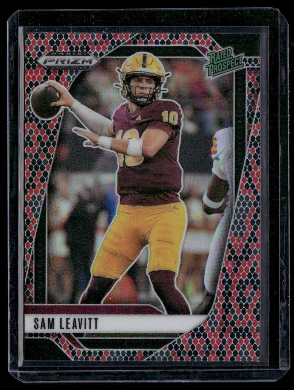 2025 Panini Prizm Draft Picks #6 Sam Leavitt Prizms Snakeskin