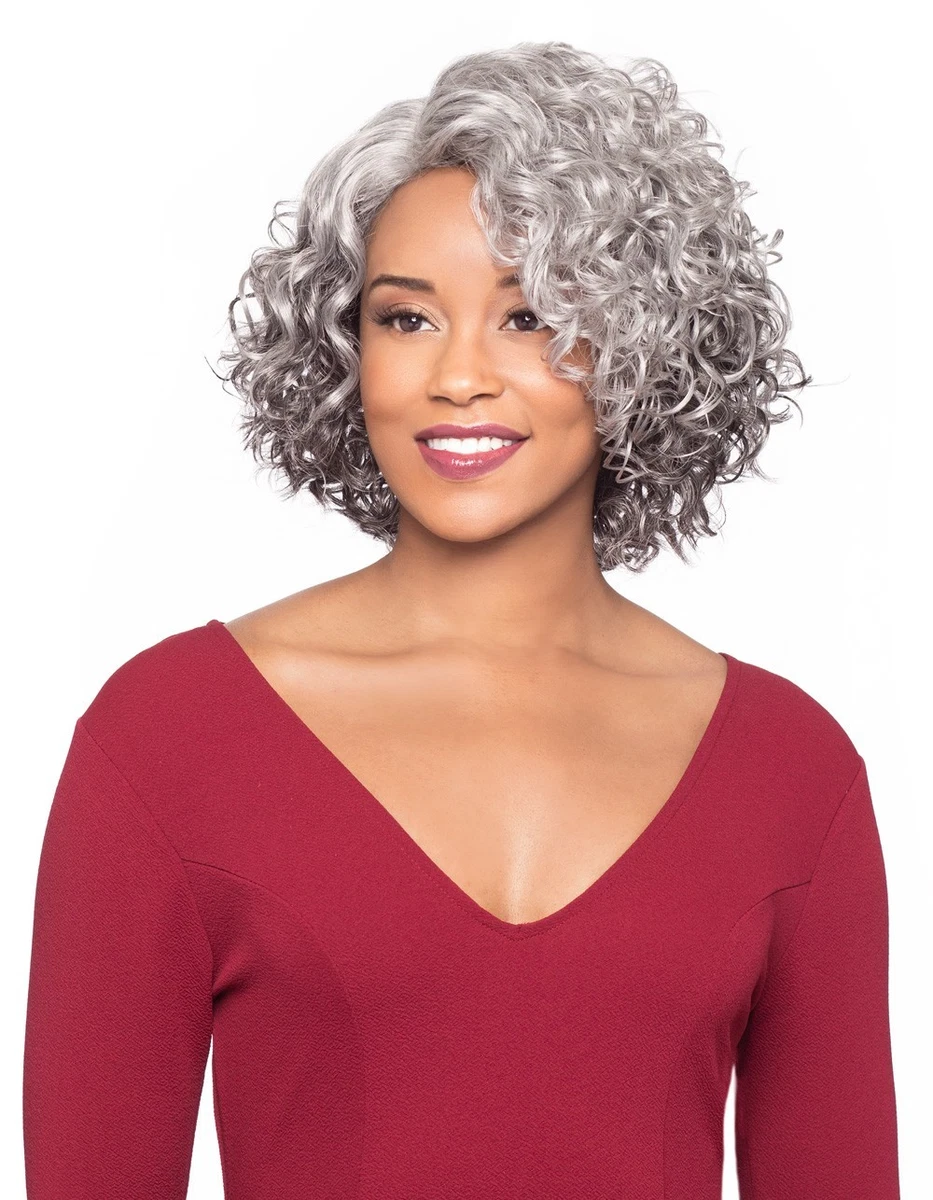 sachin and babi light blue dress Gray Curly Wigs for Women for sale