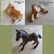 Schleich Haflinger Fohlen 13292 (2mal) +  13628  Camargue Fohlen