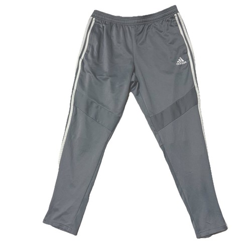 Adidas Light Gray Tiro 19 Track Pants Joggers White Stripes Men's XL
