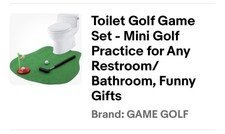 Novelty Place Toilet Golf Game Set - Practice Mini Golf in Any Restroom/Bathroom