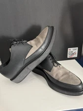 Lanvin Men`s Suede & Leather Derby Creeper Gray Lace-up Shoes Size 8 ITALY