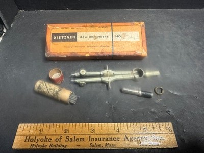 Vintage Dietzgen Bow Instrument Drafting Compass No. 134B or 34B, Original Box