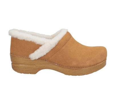 Dansko Professional Clogs Womens EU 39 (8.5-9) Cognac Suede w/Sheep Fur $155 NEW