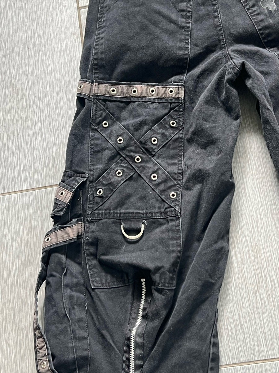 Criminal Damage Wide Leg Rave Skater Denim Y2k Jeans 28 Vtg Black