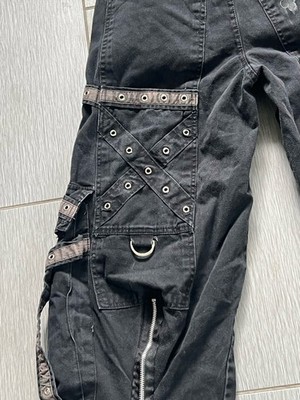 Criminal Damage Wide Leg Rave Skater Denim Y2k Jeans 28 Vtg Black