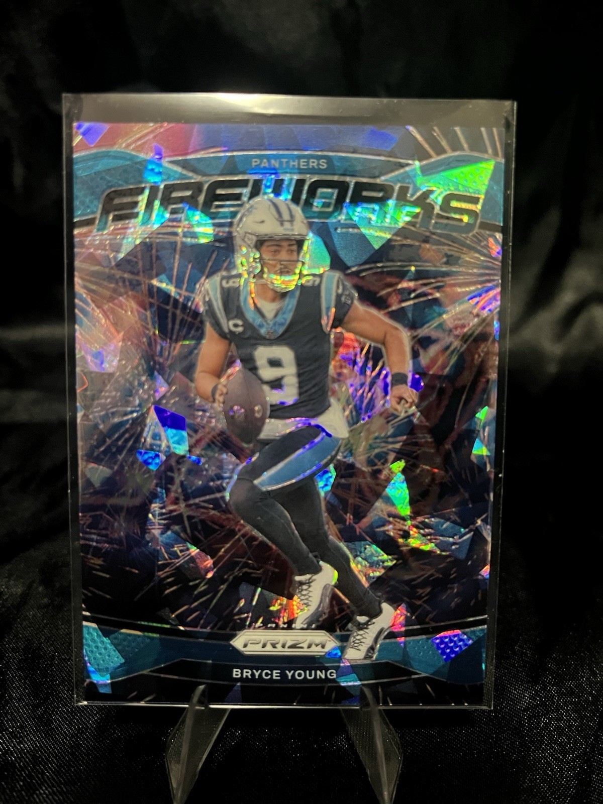 2024 Panini Prizm - Fireworks Bryce Young #14 Blue Ice Prizm /99 Panthers
