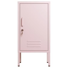 Lockable Metal Side Table Living Room Cabinet Bedside Storage Cupboard Locker