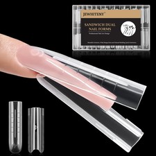 JEWHITENY 140 PCS Sandwich Nails Dual Forms:Long normal, Long Square-SMZ-03