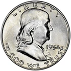 1954 D 50C BU Silver Franklin Half Dollar